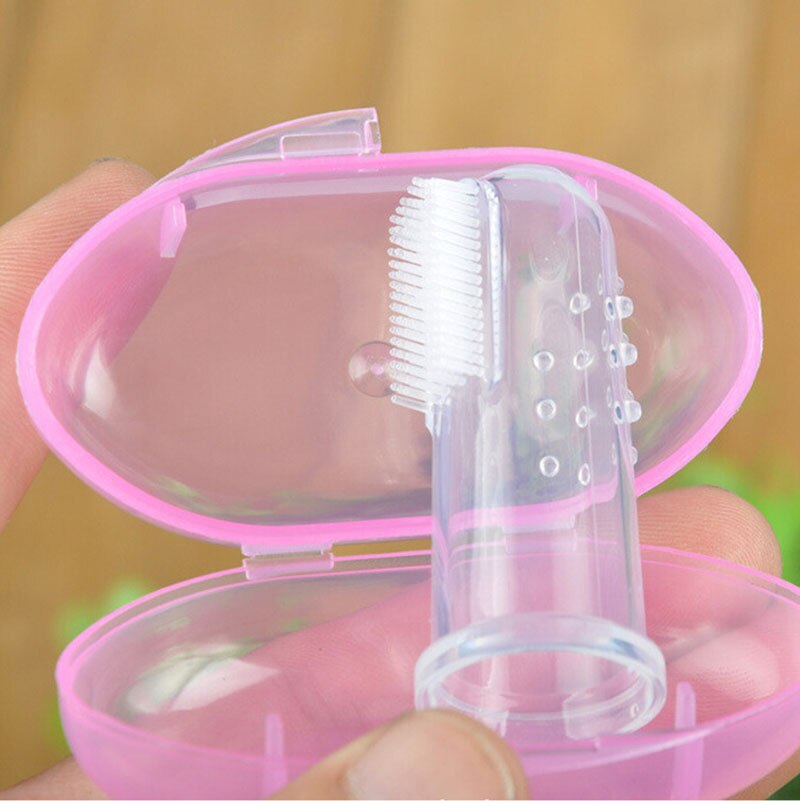 10pcs/ Soft Baby Finger Toothbrush and Box Silicone Baby Brush Teeth Cleaning Care Hygiene Brush Infant Tooth Brush for Newborn