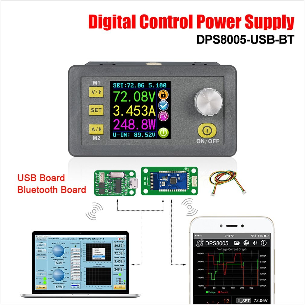 DP30V5A 30V 5A Programmable DC Power Supply – Constant Voltage/Current Step-Down