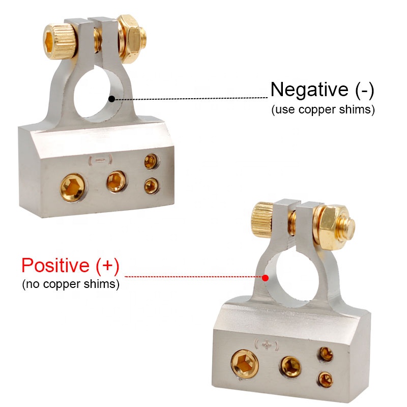 12V Gold Digital Display Positive Negative Car Battery Terminal Connector Clamp Battery Terminal Connector Car Accessories
