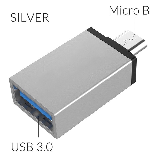 Micro USB a USB, adattatore Micro USB 3.0 OTG On The Go adattatore Micro USB maschio a USB femmina compatibile con Samsung S7 S6 Edge S4: WHITE