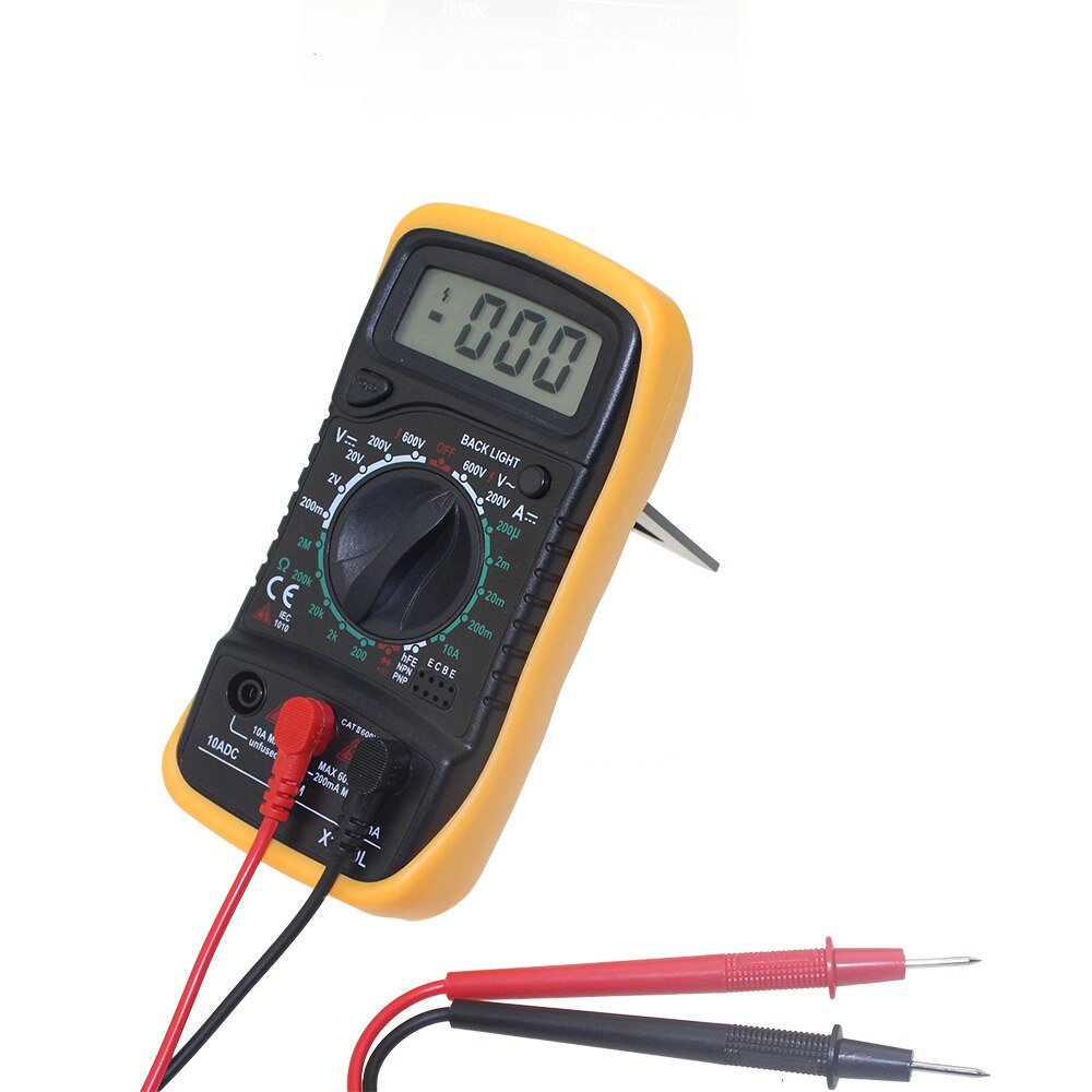 1PCS Backlight Digital LCD Multimeter Voltmeter Ammeter XL830L AC DC OHM Volt Tester Test Current: no box
