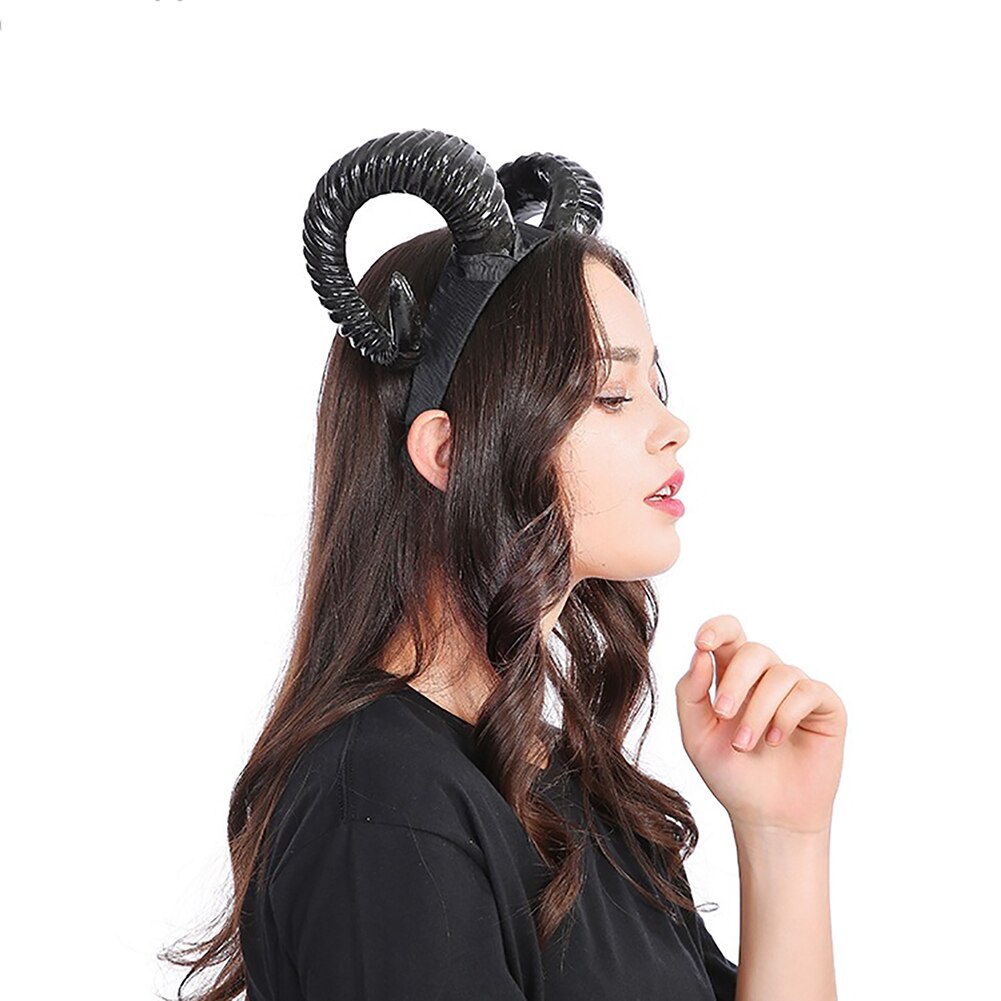 Xmas Hoofddeksels Antlers Schapen Hoorns Hoofdband Hoofddeksel Vrouwen Sieraden Foto Props Halloween Kerst Festival Cosplay Hoofdtooi