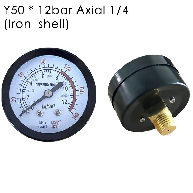 Pressure Gauge Back Mount Black Air Compressor Hydraulic Fluid Pressure Gauge Pressure Gauge: Pink