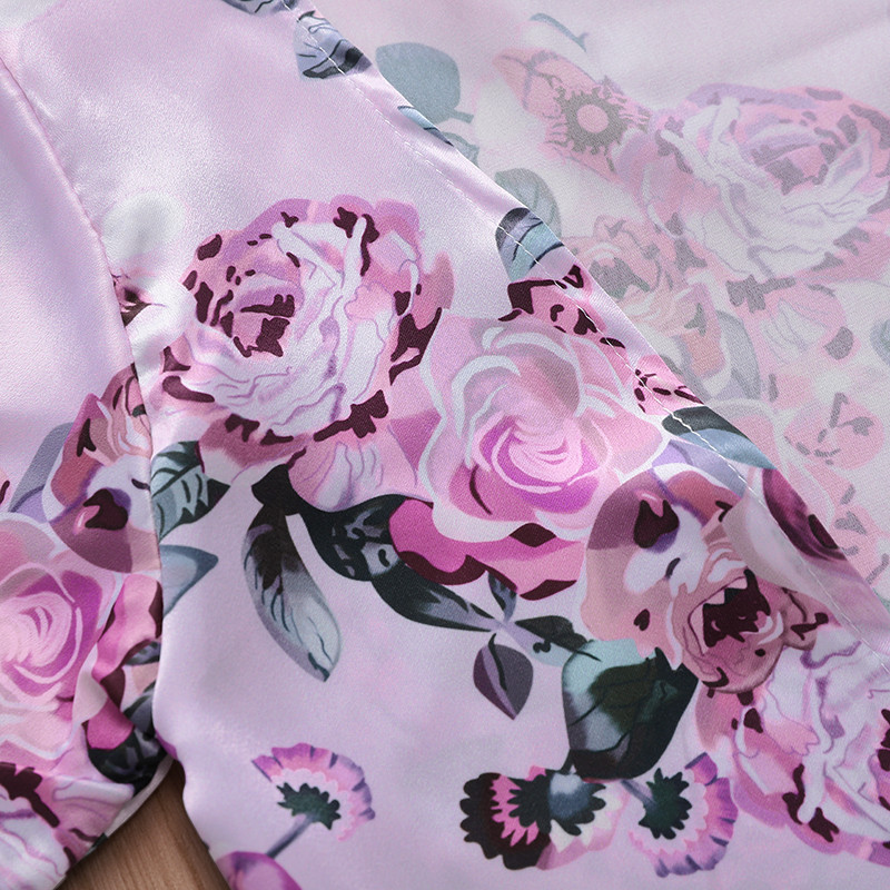 Barn bebis flickor blommig tofs öppen kofta kimono ytterkläder sommar tjej kappa lös jacka ledig blus kläder 1-5t
