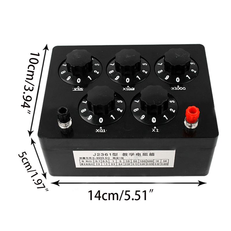 0-9999.9 Ohm Variabele Weerstand Doos Decennium Weerstand Experimentele Apparatuur Voor Fysieke School Onderwijs
