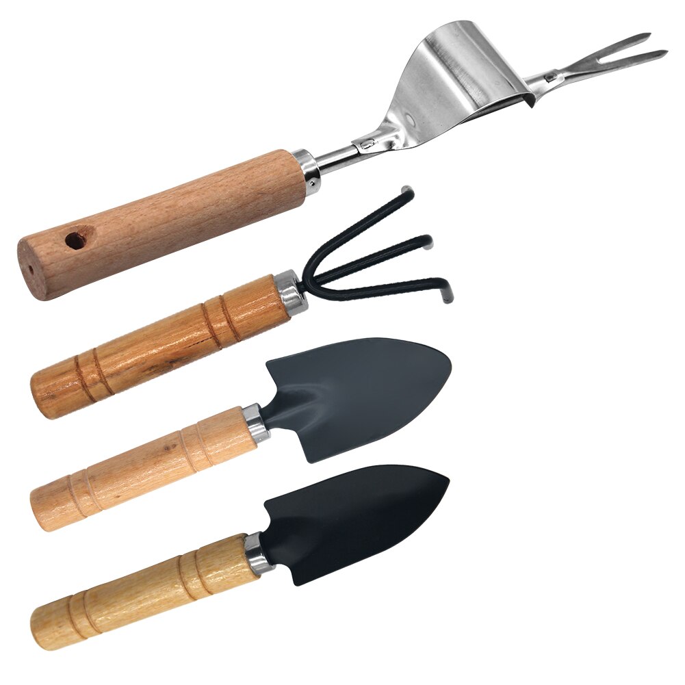4pcs Shovel Rake Spade Mini Garden Tools for Cultivator Weeder Transplant Tools Balcony Potted Plant Flower Spade Shovel Rake