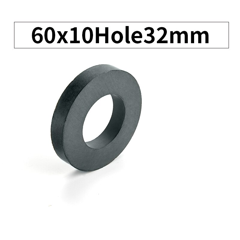 Rkzct 1 st rund ring svart ferritmagnet 7 storlek permanenta keramiska magneter 60 x 10 70 x 10 80 x 10 hål 32 50 x 10 80 x 15 100 x 15mm: Tyt -y60-1