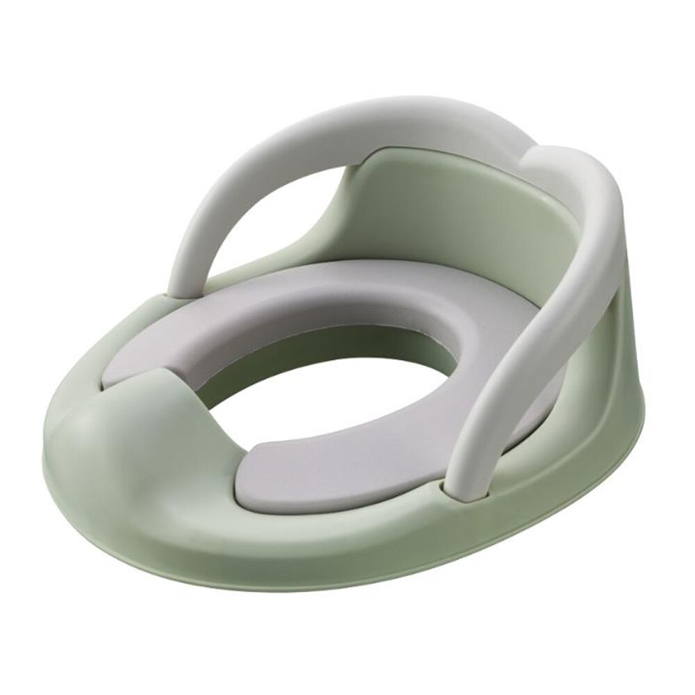Multifunksjonelt babypottetreningssete bærbar sklisikker smårullende toalett trener sete med håndtak rygg toalettring: Grønn