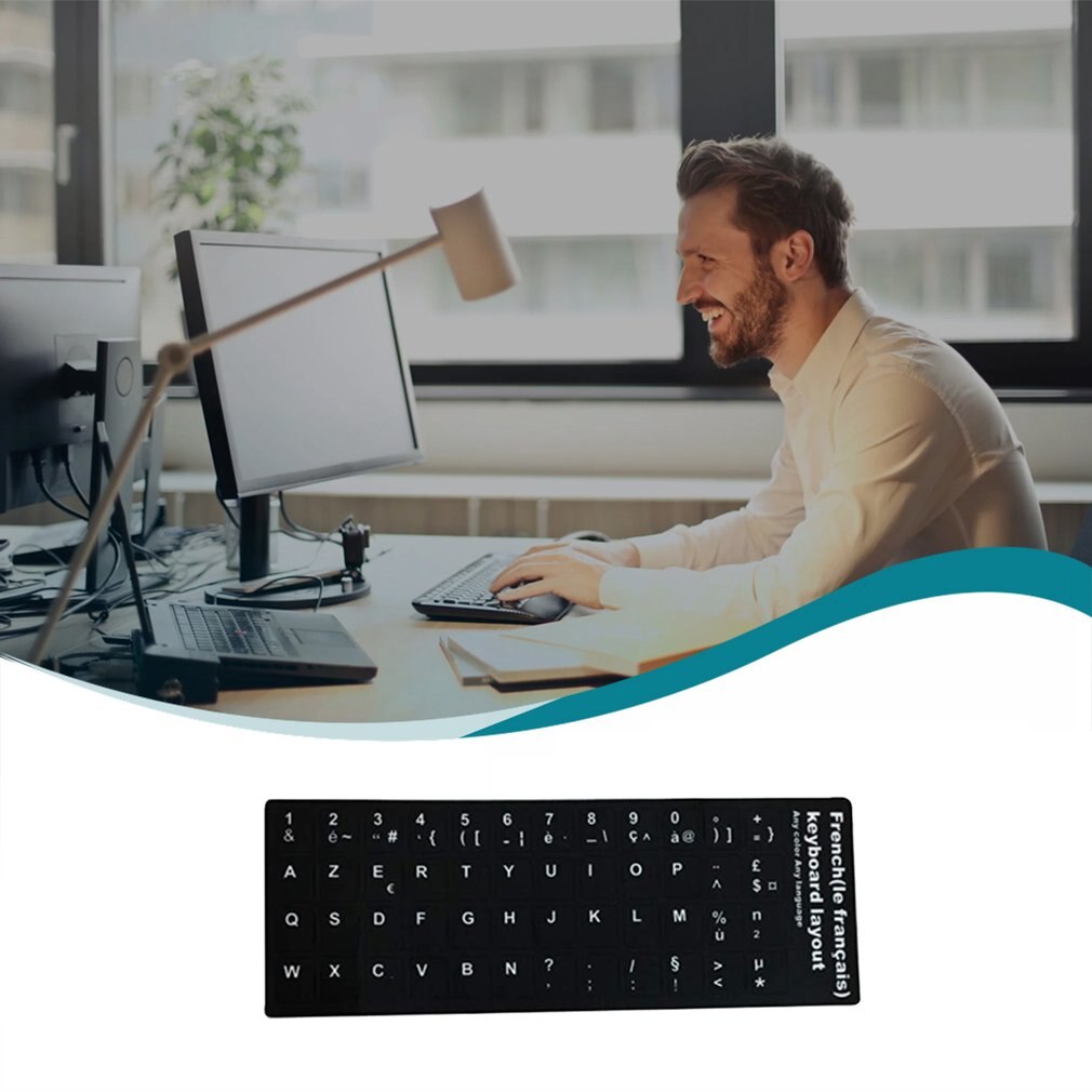Ultradünne, individuell anpassbare französische computertastatur mit einfach anzubringenden, mattierten buchstabenaufklebern