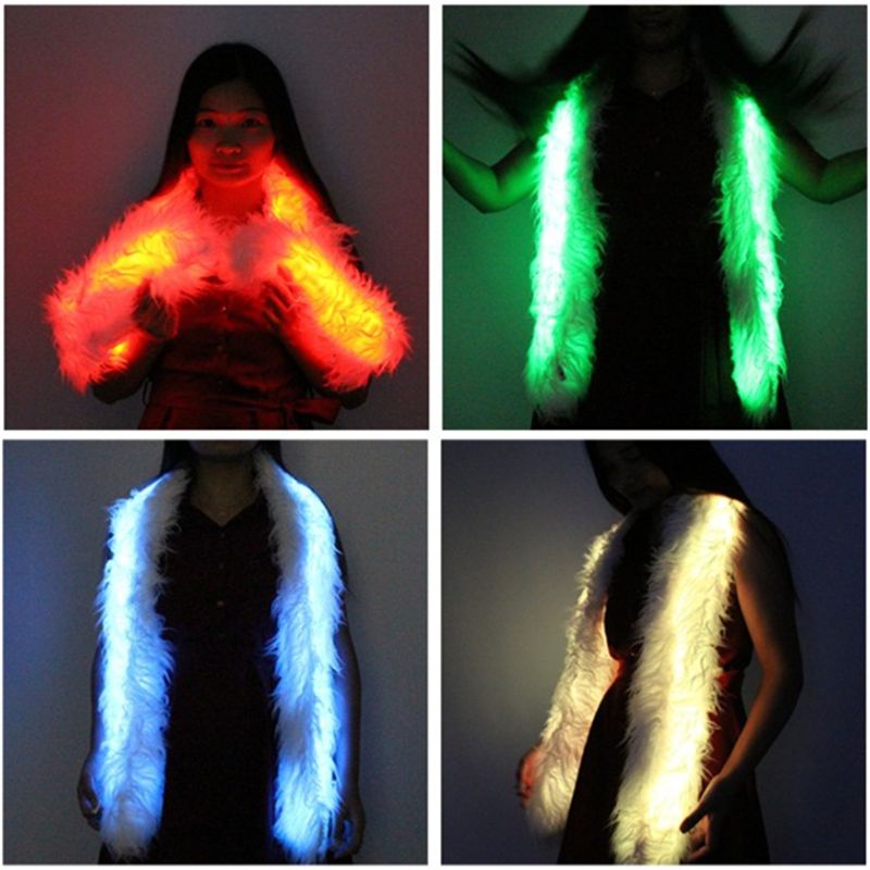 Led Led Scarf Light Up Boa Glow Up Flashing Fun Novelty Scarves For Rave Accessory Clothing Outfit Burning Man Costume Festival