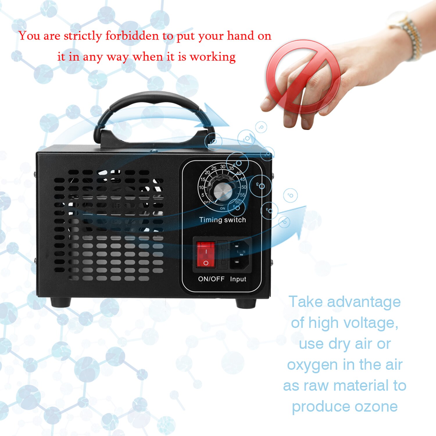 Kkmoon ozon maskin generator luftfilter renare ozonisator ozonator för hembil formaldehyd med timing switch