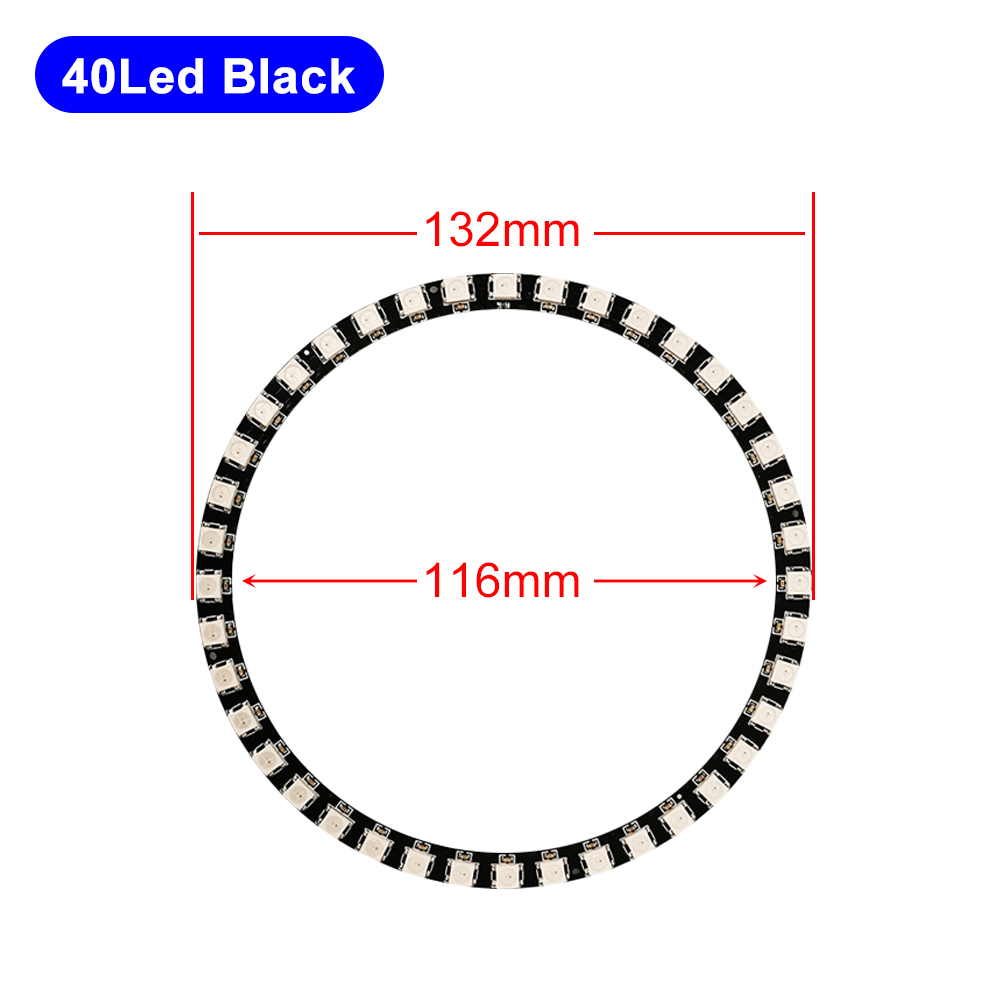 DC5V WS2812B DIY anillo Led direccionable individualmente WS2812 IC incorporado 5050 RGB módulos redondos círculo Arduino luz 8 a 148 píxeles: Azul marino