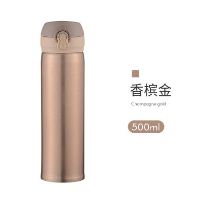 Termo portátil de , botella de agua de acero inoxidable para niños y niñas, termos, taza con aislamiento, gran capacidad, termo para estudiantes: Gold