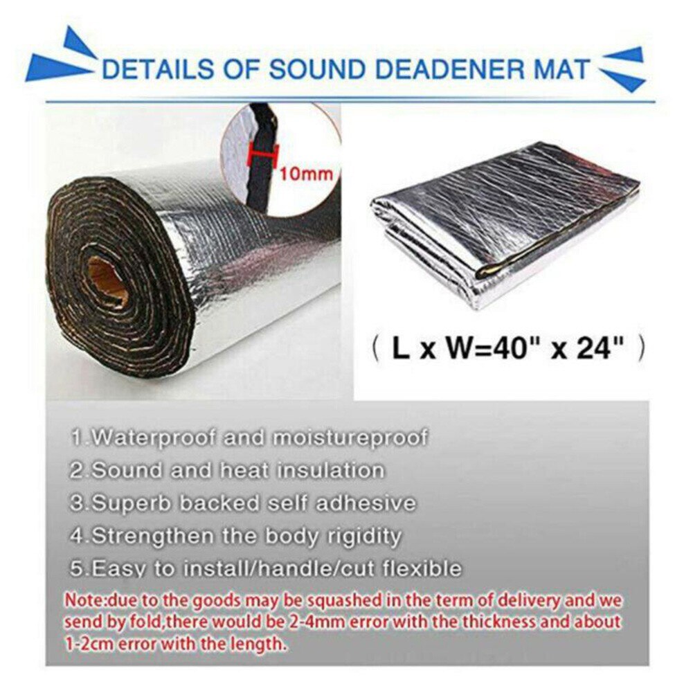 Adhésif insonorisant pour voiture 2M X 10mm, coussin isolant thermique, mousse acoustique en coton pour enregistrement, Studios, cinéma, maison, salle de sport