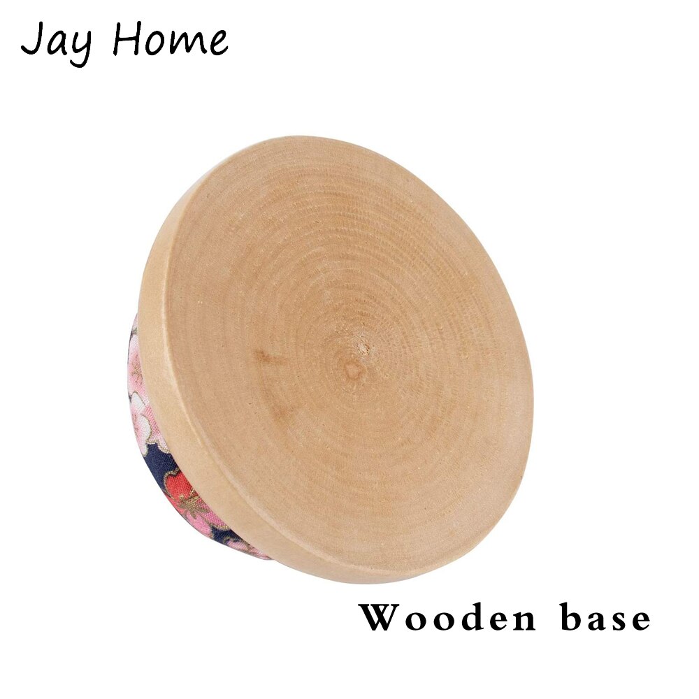 1PC Sewing Pin Cushion Wearable Wrist Pincushions Cute Floral Wooden Base Needle Pin Cushions Holder for Needlework Craft