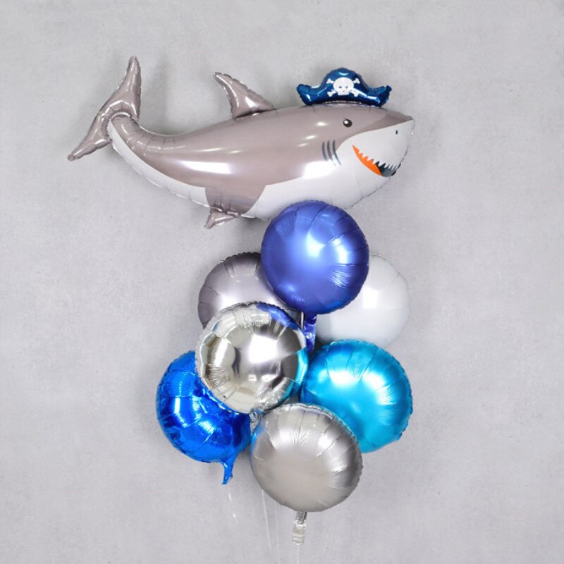 Zee dier piraat haai modellering aluminium film ballon kinderen verjaardag feest kleuterschool scene decoratie