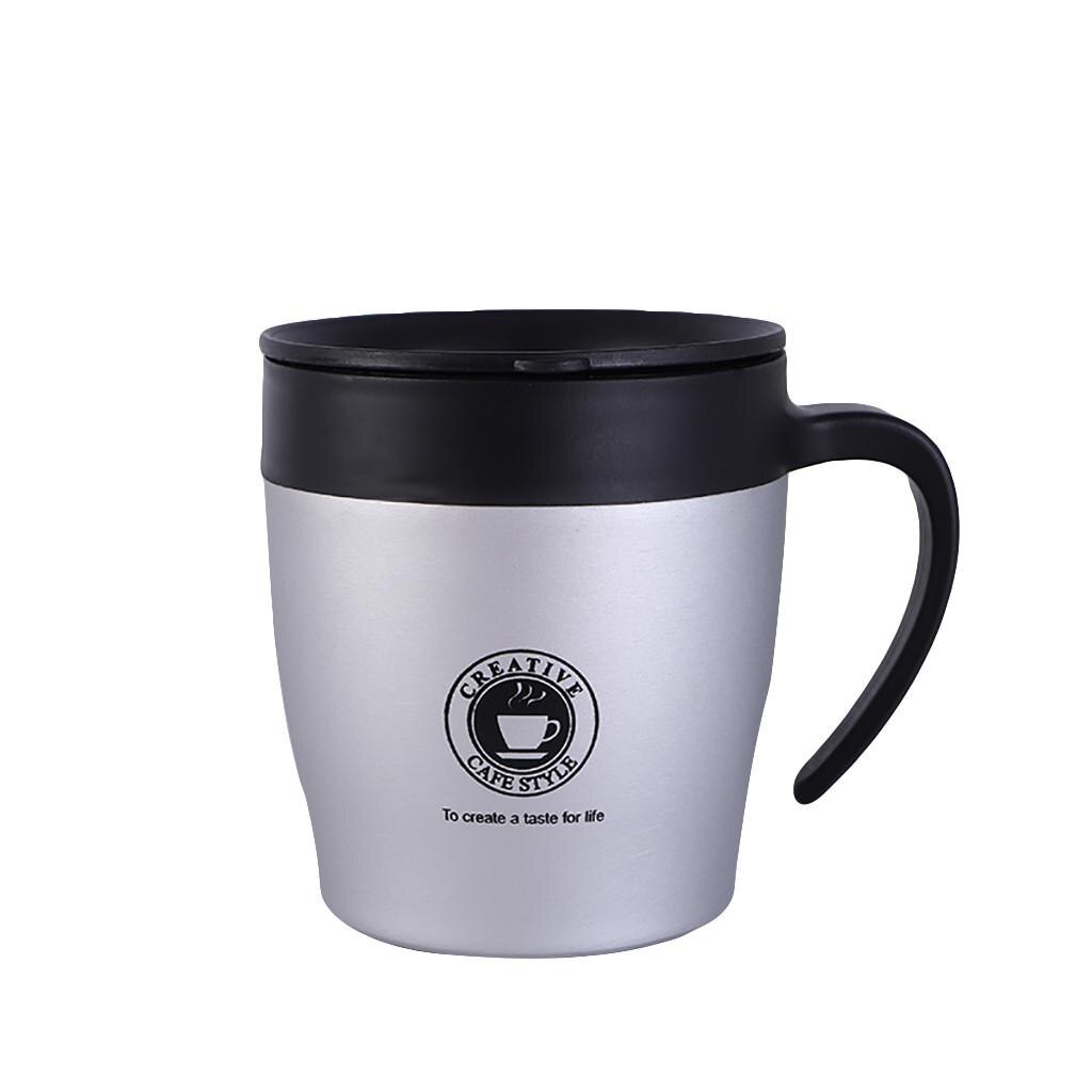 Double Wall Stainless Steel Coffee Mug 350ml Portable Cup Travel Tumbler Coffee Jug Milk Tea Cups Double Office Water Mugs K20: Silver 