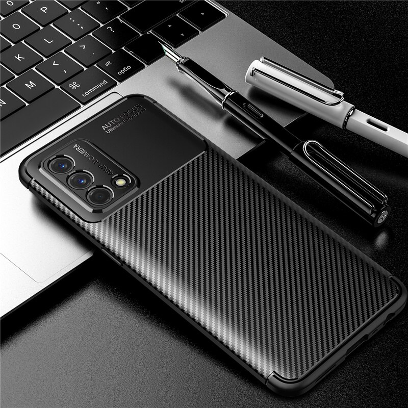 Voor Reno 6 Lite Case Cover Voor Reno 6 Lite Capas Armor Shockproof Bumper Telefoon Terug Soft Tpu Cover Voor oppo Reno 6 Lite Fundas: Black