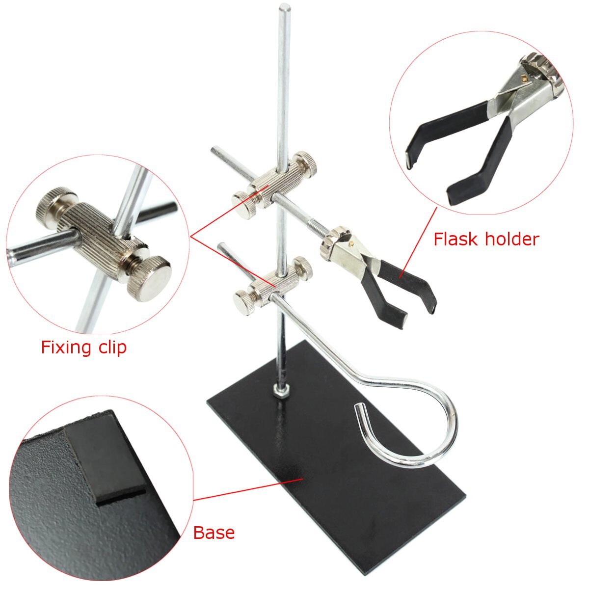 1PC Metal Mini Lab Bracket Laboratory Support Stand Alcohol Bottle School Rod Length 29cm Silver Black