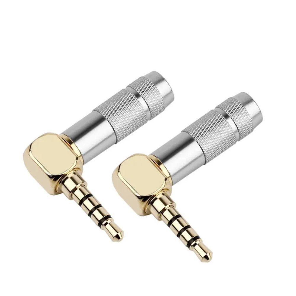 1/8" Jack 3.5 mm Speaker Terminal 3.5mm 3/4 Poles Right Angle Audio Jacks HIFI Portable Headphone Adapter