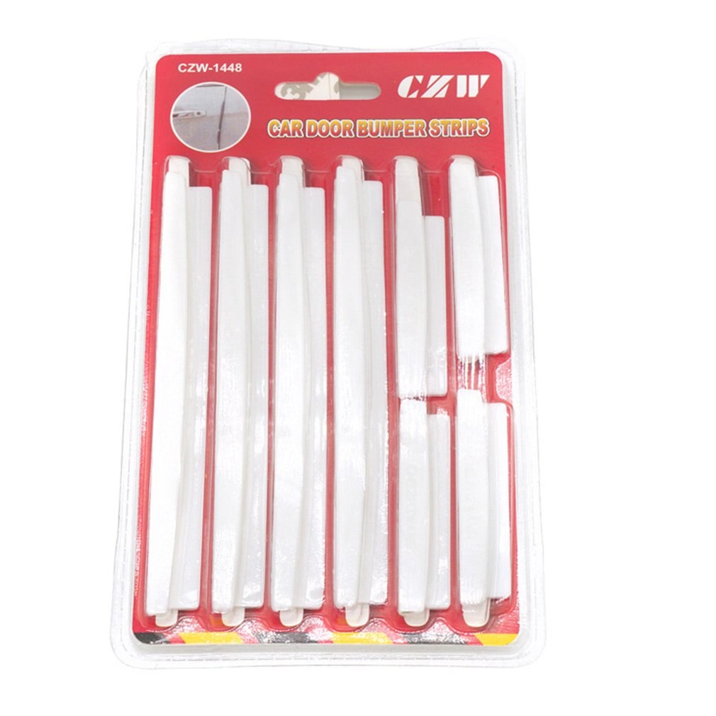 8pcs Car SUV Side Door Edge Protector Protective Strip Scrape Guard Bumper Guards Handle Cover Black White Transparent: White