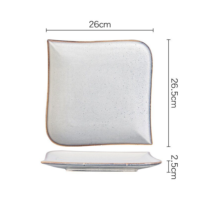 Japanese ceramic sushi dinner plate restaurant supplies kitchen tableware set nordic dessert sald plate trays decorative tea cup: Square plate