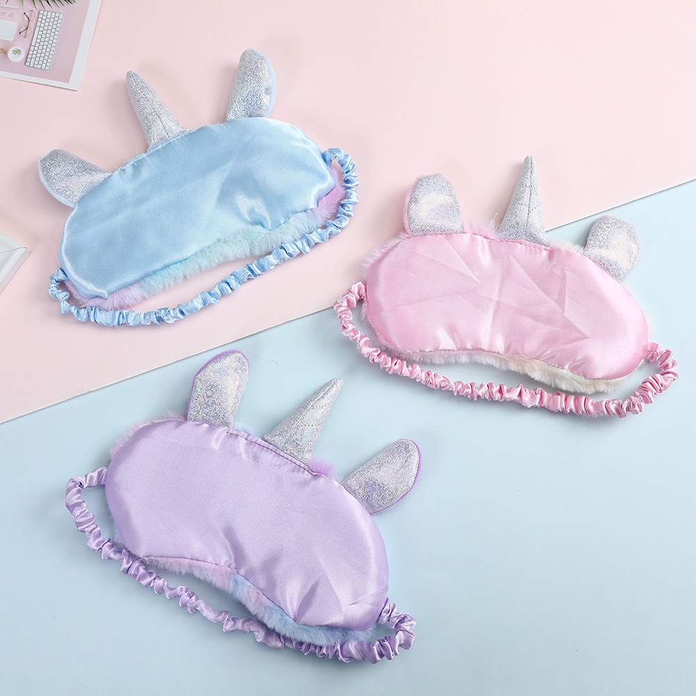 Cartoon Kids Unicorn Cute Student Girls Sleep Rest Eye Mask Portable Shade Cover Travel Relax Blindfolds Eyepatch