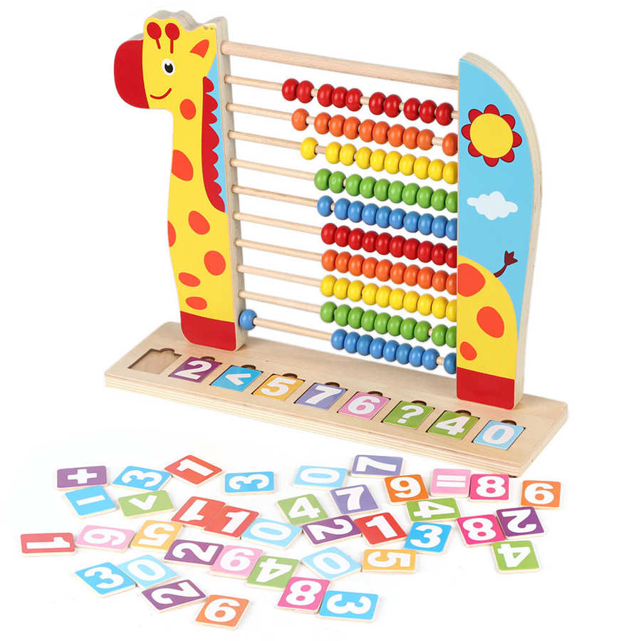 Houten Telraam Speelgoed Nummer Puzzel Game Plaat Math Nummers Leren Leren Abacus Speelgoed Educatief Tellen Speelgoed (3-6 jaar)