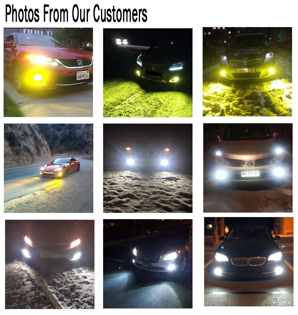 2 st bil  h16 h11 h8 led dimljus  h1 h4 h7 hb4 9005 h16 glödlampa  h3 h27 12 smd 3030 3000k gula 6000k vita auto led ljus  dc 12v