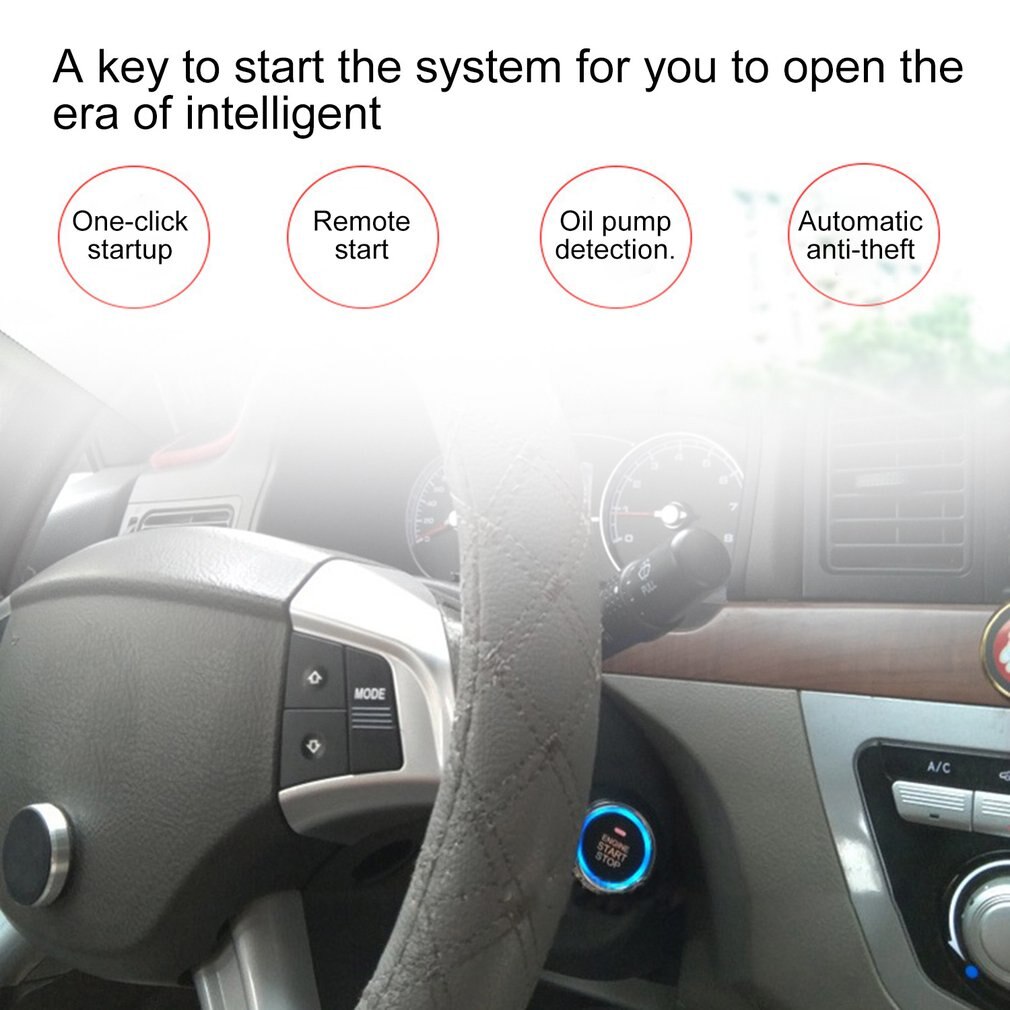 Bil en start stopp motor systemlås tenning trykknapp nøkkelfri start start stopp knapp 12v biltilbehør autostart