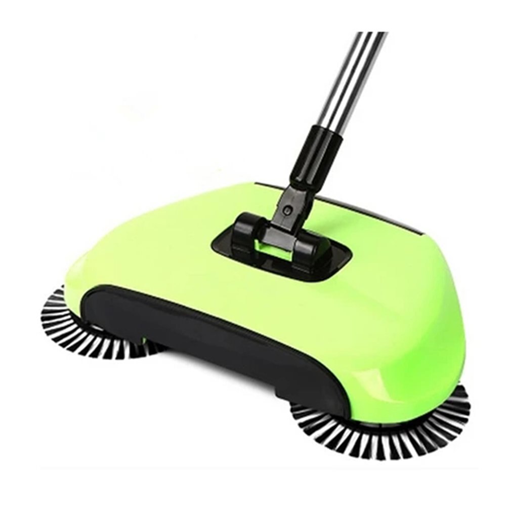 Broom Mop Garbage Shovel Three in One Household Hand Pushing Sweeper No Electricity Sweeping Set Colorful: Green