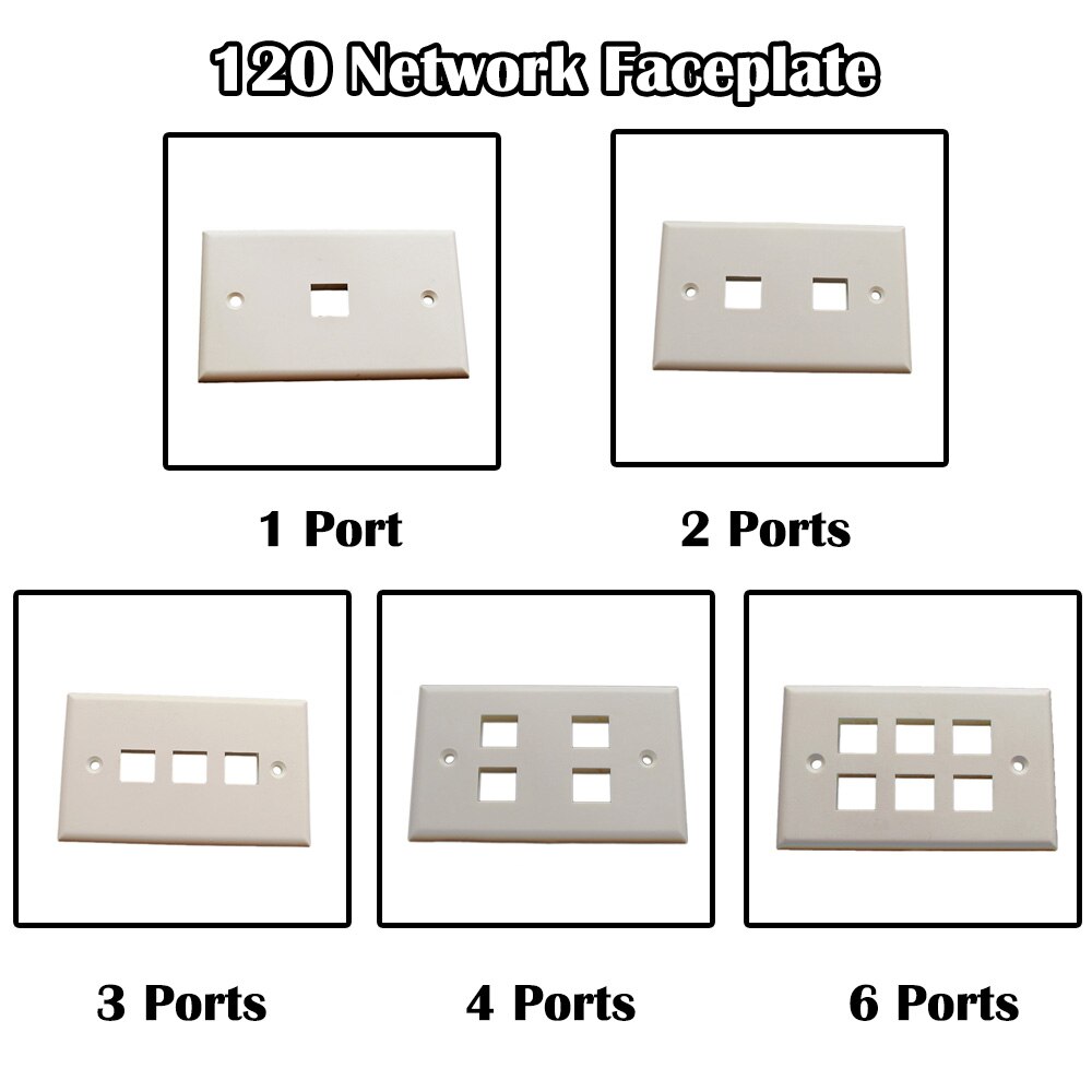5 stück 1/2/3/4/6- port-netzwerkanschlussdosen, 120 -fach amerikanischer typ, wandmontage,  rj 45- port-ethernet