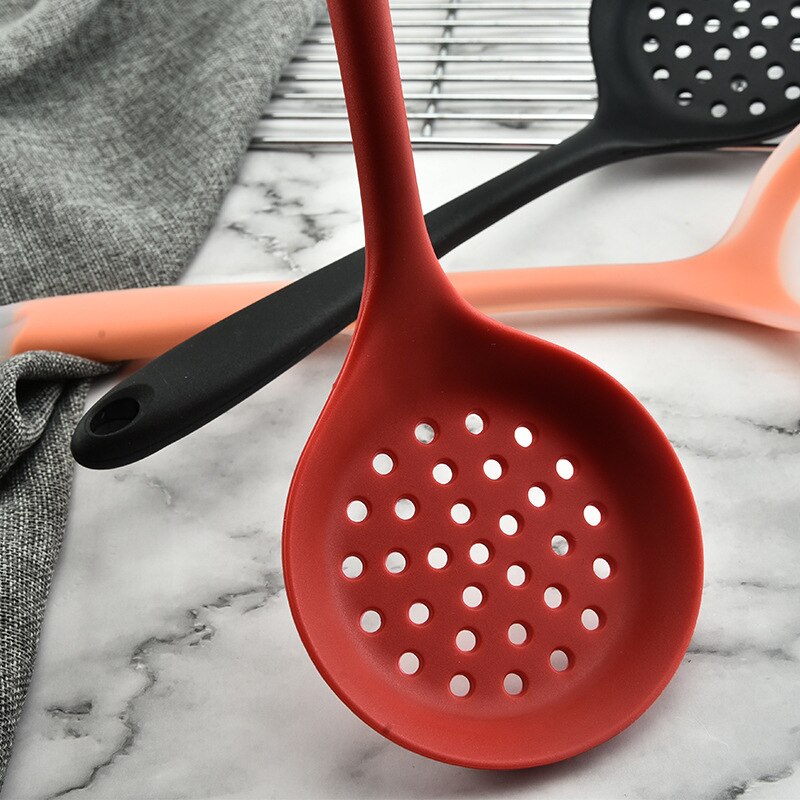 1PC Food Grade Silikon Sieb Schaufel Siebe Löffel Bunte Küche Scoop Entwässerung Siebe Küche Gadget