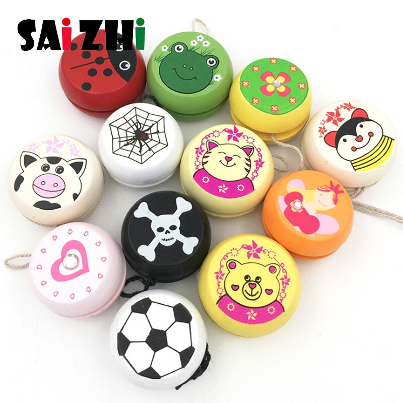 Saizhi Cute Animal Prints Wooden Yoyo Toys Ladybug Toys Kids Yo-Yo Yo Yo Toys For Children Children Yoyo Ball