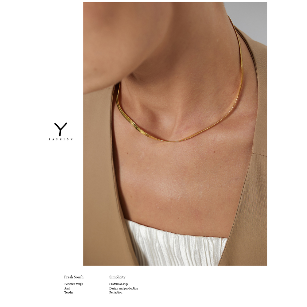 Yhpup Charm Geometrische Snake Collier Trendy Roestvrij Stalen Sieraden Gouden Metalen Ketting Брелок Voor Vrouwen
