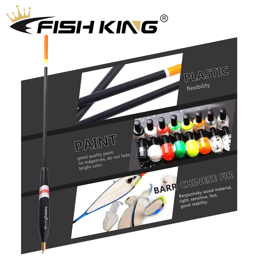 FISH KING-flotador de corcho para pesca de carpa, pesca accesorios flotadores de pesca boyas flotantes de pesca flotador flotador pesca pesca accesorios maBalsa Bobber, 1,0 + 1,0g/1,5 + 1,0g/2,0 + 1,0g, 3 unids/paquete