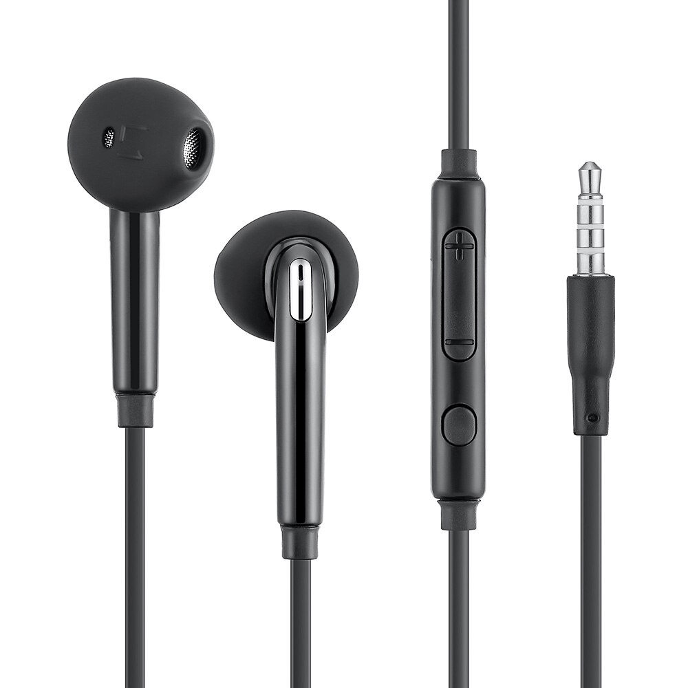 Écouteurs intra-auriculaires musique filaire écouteurs 3.5mm stéréo Sport Mobile casque avec Microphone pour Samsung Xiaomi Huawei: black