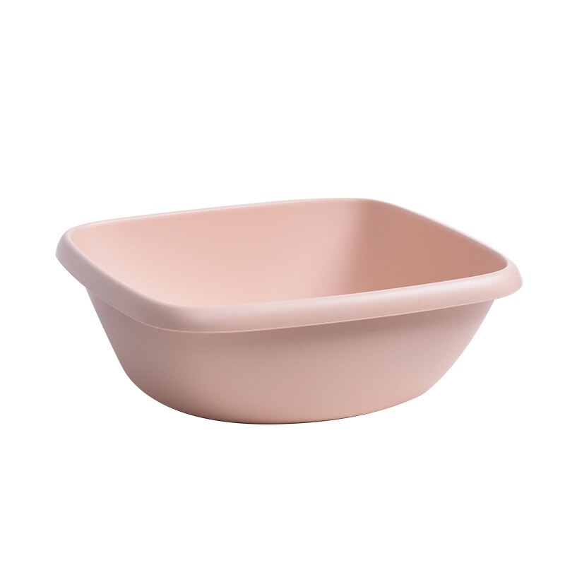 1Pcs Dikke Wastobbe Badkamer Keuken Accessoires Huishoudelijke Plastic Wastafel Draagbare Wassen Groenten Reiniging Bassins Vierkante: Large-Pink