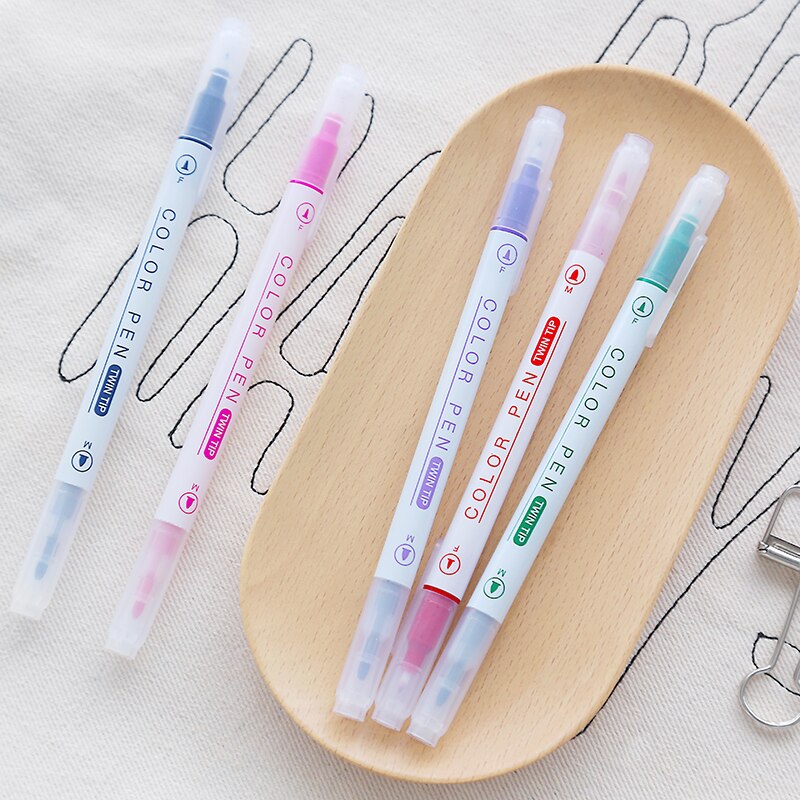 12/24 pcs Fine Line Drawing Pen For Manga Cartoon Advertising Water Color Gel Pens Stationery Office School Supplies
