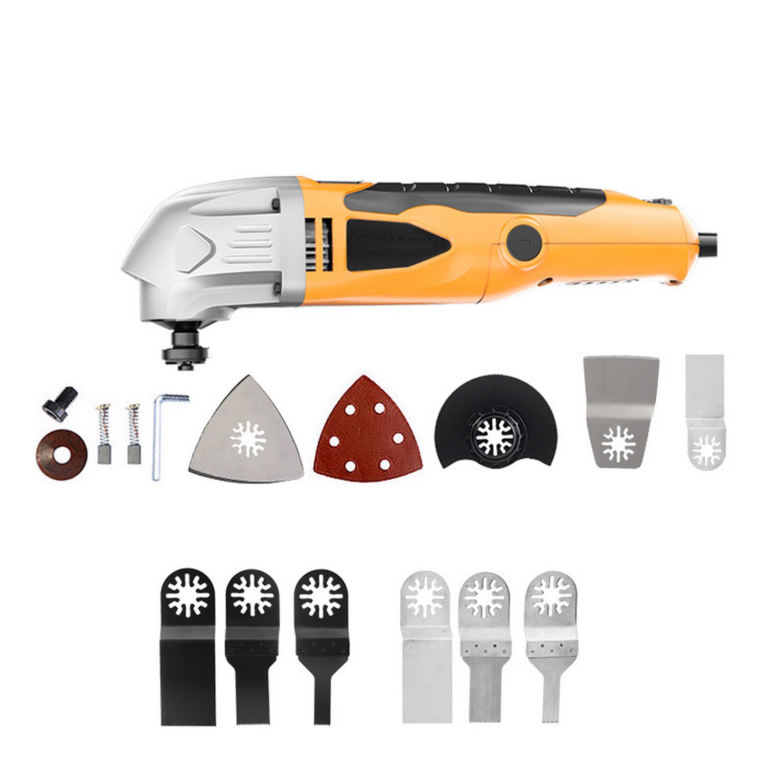 Oscillating Multi-Tools Renovator Tool Oscillating Trimmer Home Trimmer Woodworking Tools Multi-Function Electric Saw: 17Pcs US Plug