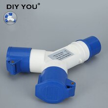 16A 3 Pin 3/4 Way 220V IP44 Waterproof Industrial Plug &amp; socket 1 Plug Multiple sockets Male &amp; Female Power Electrical Connector
