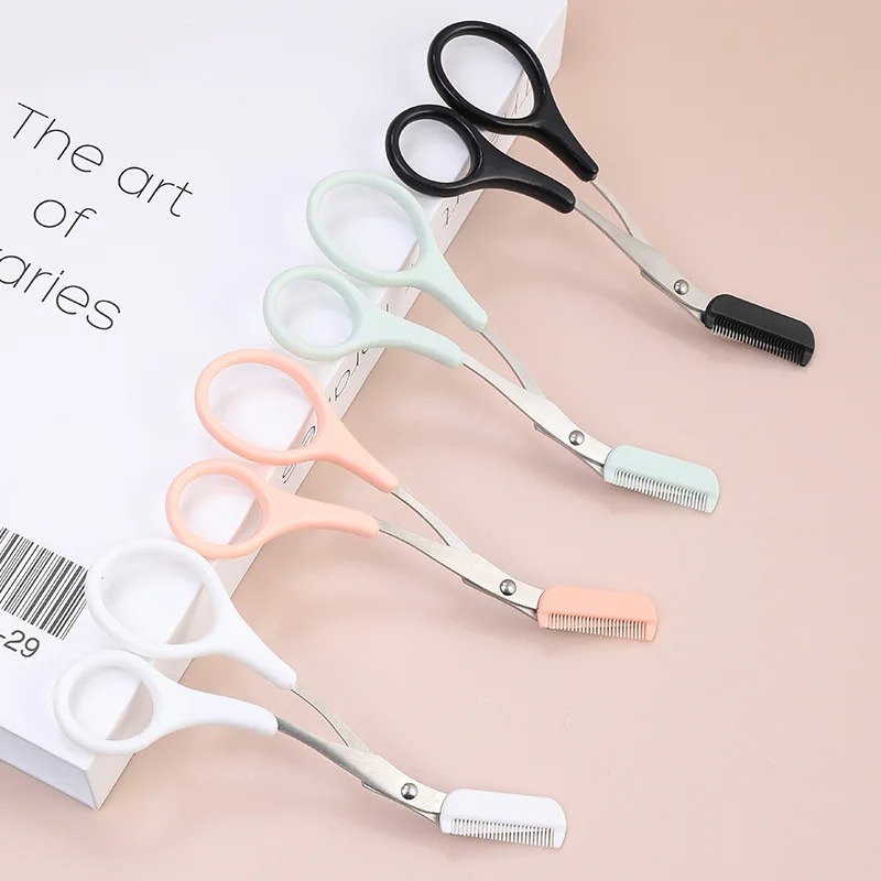 Ciseaux à sourcils en acier inoxydable avec peigne, rasoir, Kit de toilettage des sourcils pour une mise en forme et un coiffage précis