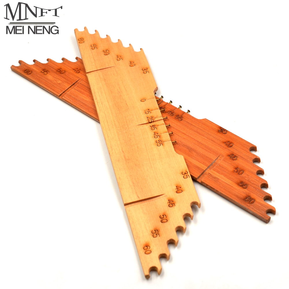 MNFT Sub-Line Measuring Line Board Vintage Wooden35-60cm Wooden Fishing Line Measuring Board