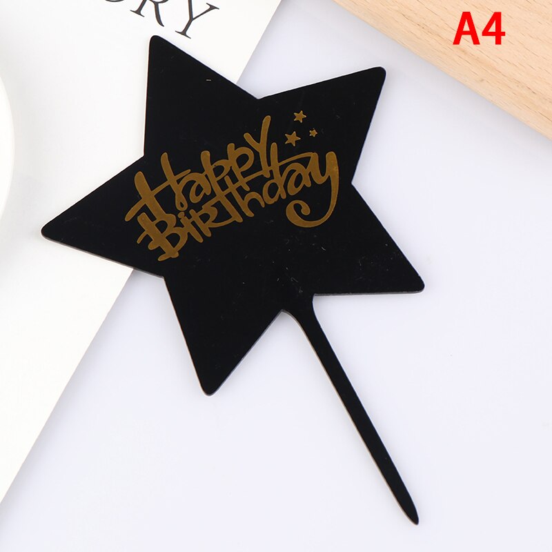 1 Stuks Gelukkige Verjaardag Acryl Cake Topper Dessert Bakken Party Decoratie Roze Blauw Jongen Of Meisje Geslacht Onthullen Cupcake Topper: 7