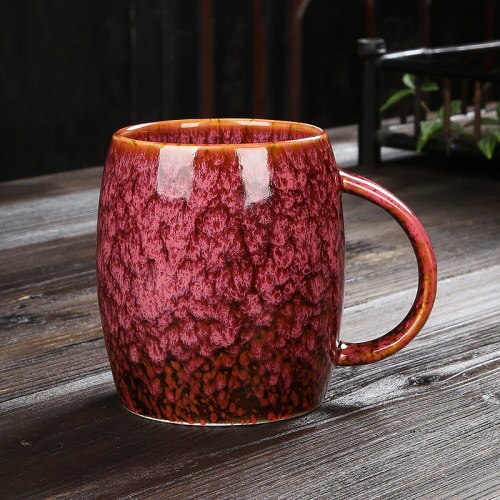 500ml personlighedskrus stor kapacitet enkel keramik kop par kop japansk stil kaffekop: B
