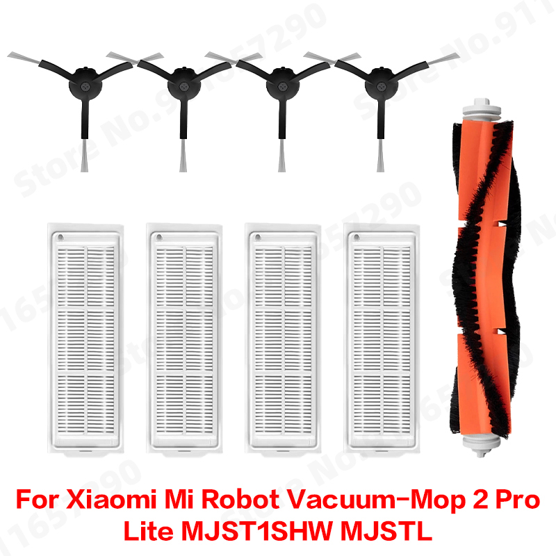 Para Xiaomi Mi Robot aspirador-mopa 2 Pro/Lite MJST1SHW MJSTL Cepillo principal lateral tanque de agua caja de polvo paño de mopa accesorios de filtro HEPA: Beige