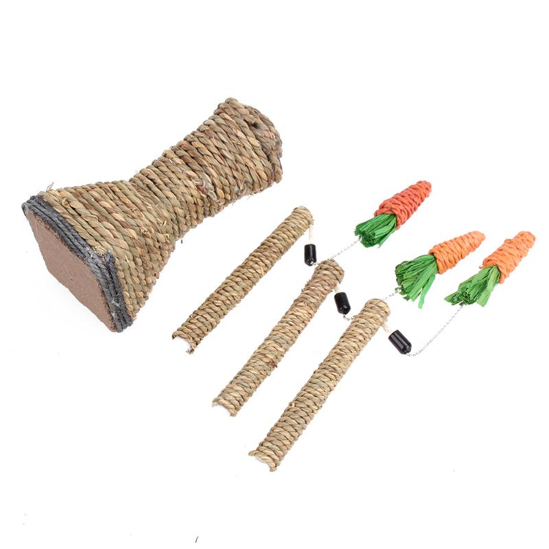 14cm Pet Cat Toys Interactive Tree Tower Shelves Climbing Frame Cat Scratching Post Sisal Rope For Cat Tooth Cleaning