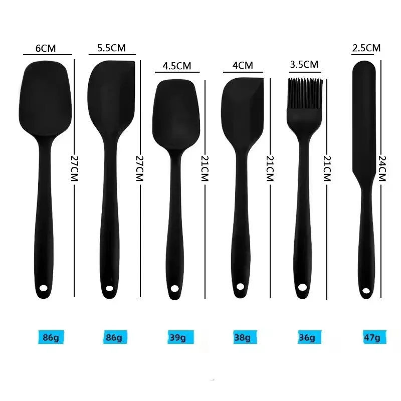 Silicone Cake Spatula Scraper Set Non-Stick Heat-Resistant Turners Spatulas Oil Brush Kitchen Baking Cooking Mixing Kitchenware
