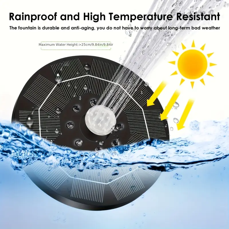 Waterfontein op zonne-energie voor vogelbad fonteinpomp op zonne-energie Zonnepaneelkit Waterfontein voor tuin buiten