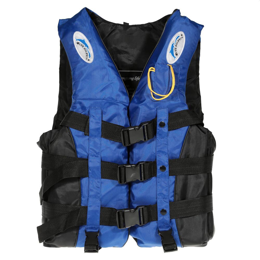 Adult Life Vest Jacket Polyester Swimming Boating Ski Surfing Survival Drifting Life Vest with Whistle Water Sports Man Jacket: Blue / L